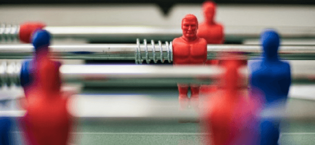 A foosball table