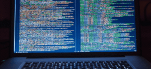Laptop screen with code