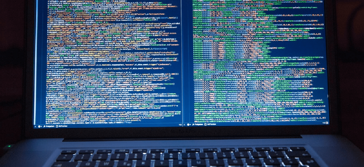 Laptop screen with code
