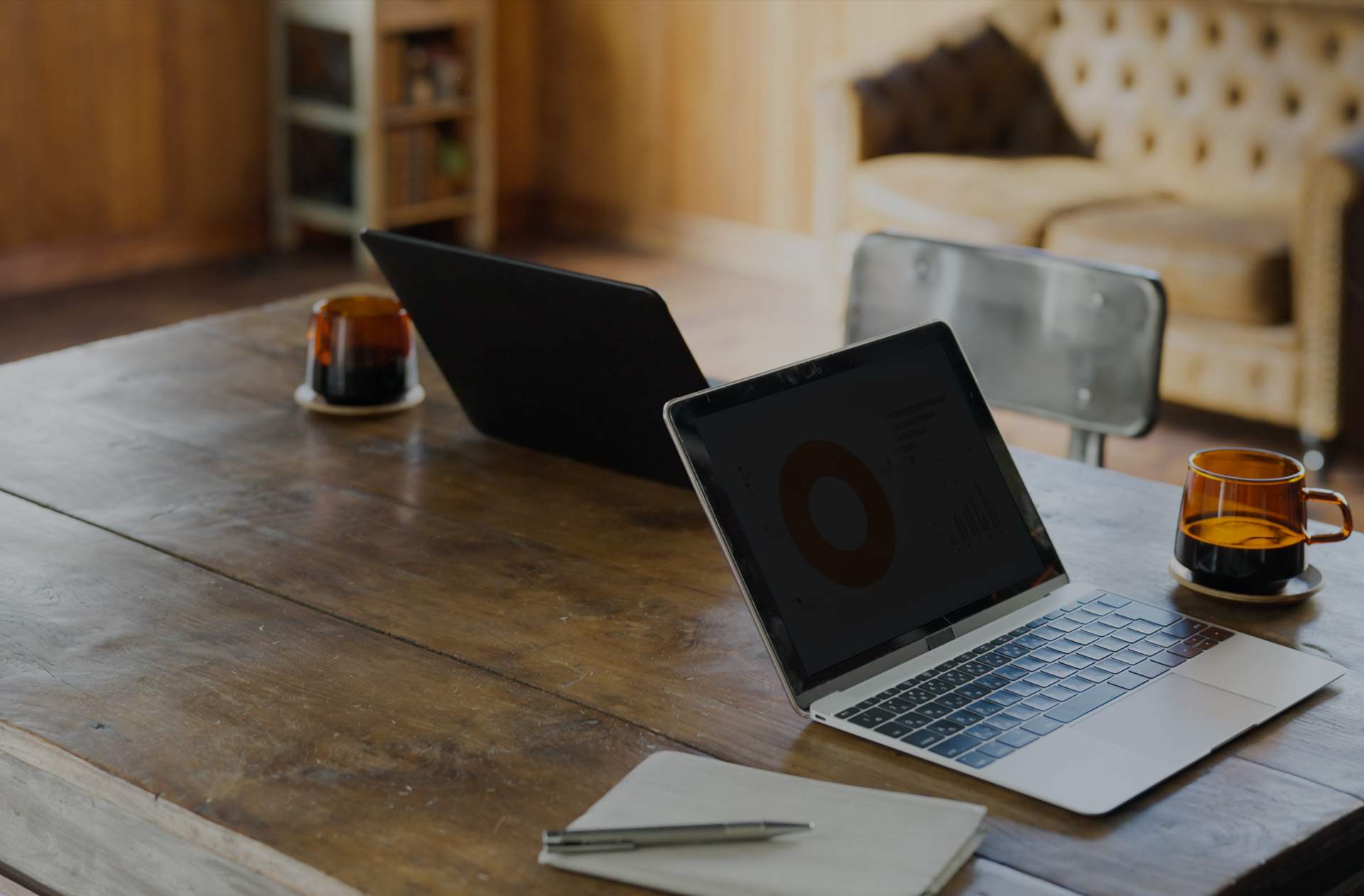 Unattended laptop on desk