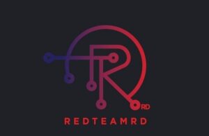 A logo on a dark background featuring a stylized 'R' and 'T' in a circuit-like design, colored in shades of red and purple.