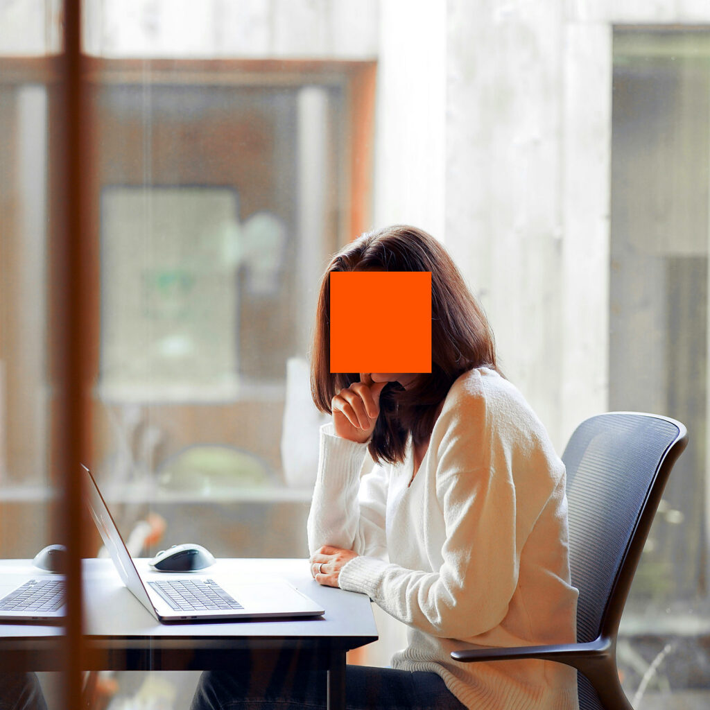 woman working on laptop